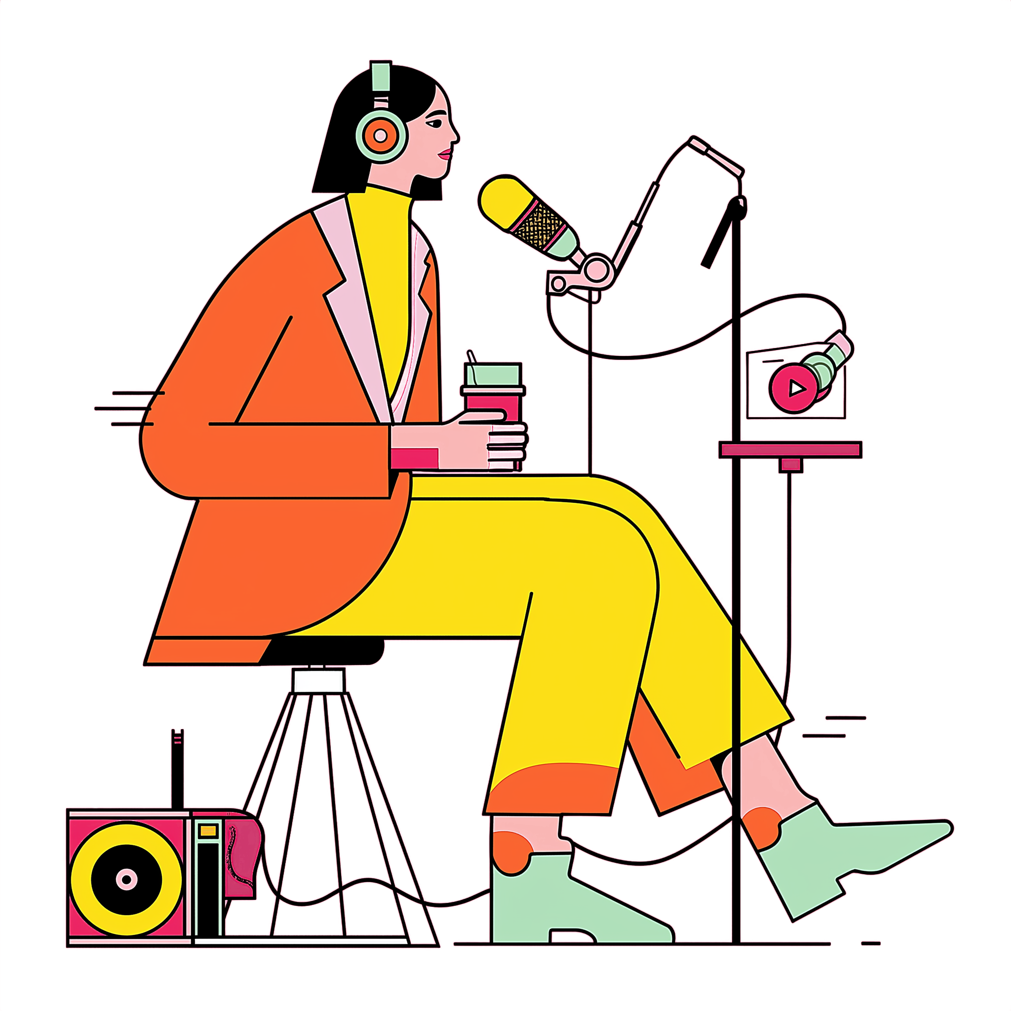 Ilustracja własnej podcastowni